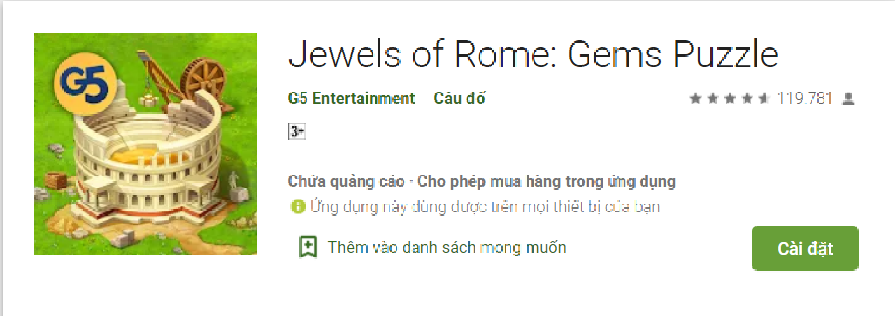Cách tải Jewels of Rome APK miễn phí trên Android