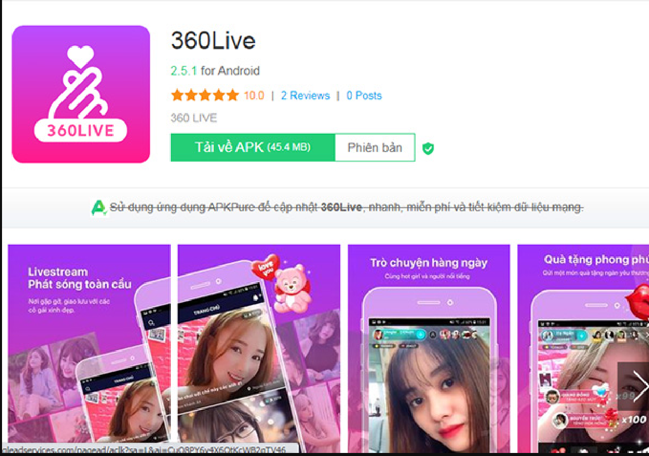Ứng dụng live sex 360 Live