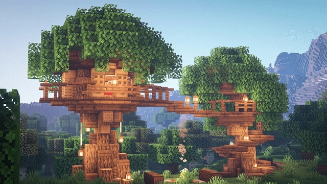 Xây nhà trên cây trong Minecraft